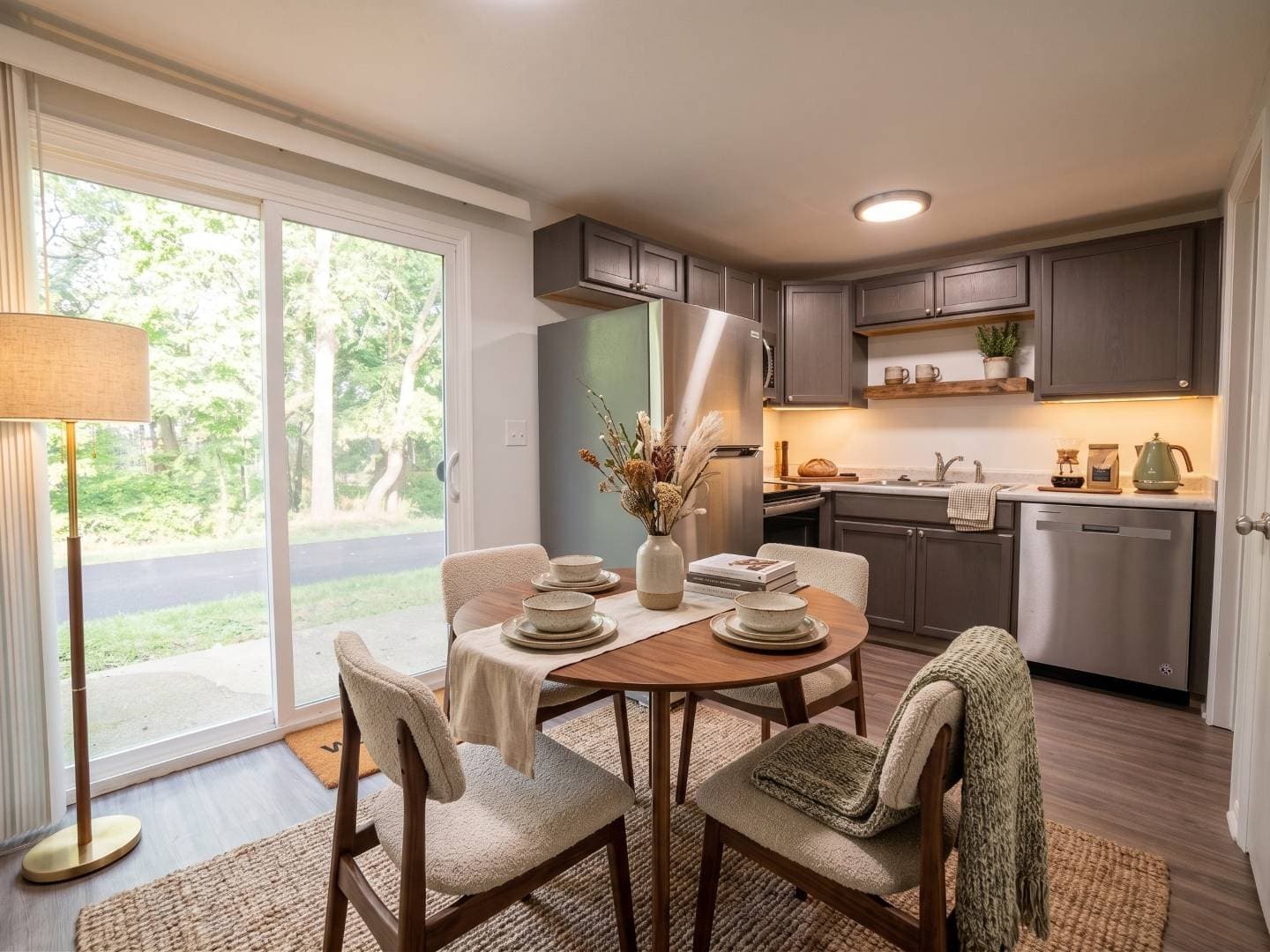 Fully equipped kitchen at Brookville Townhomes